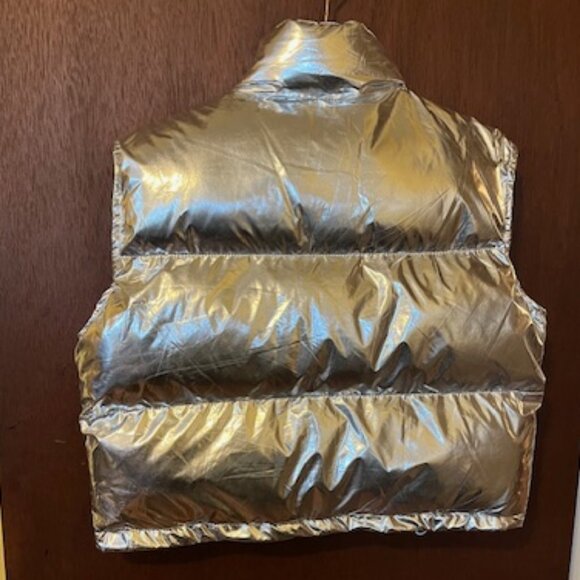 Metallic Silver Puffer Vest - Picture 3 of 4